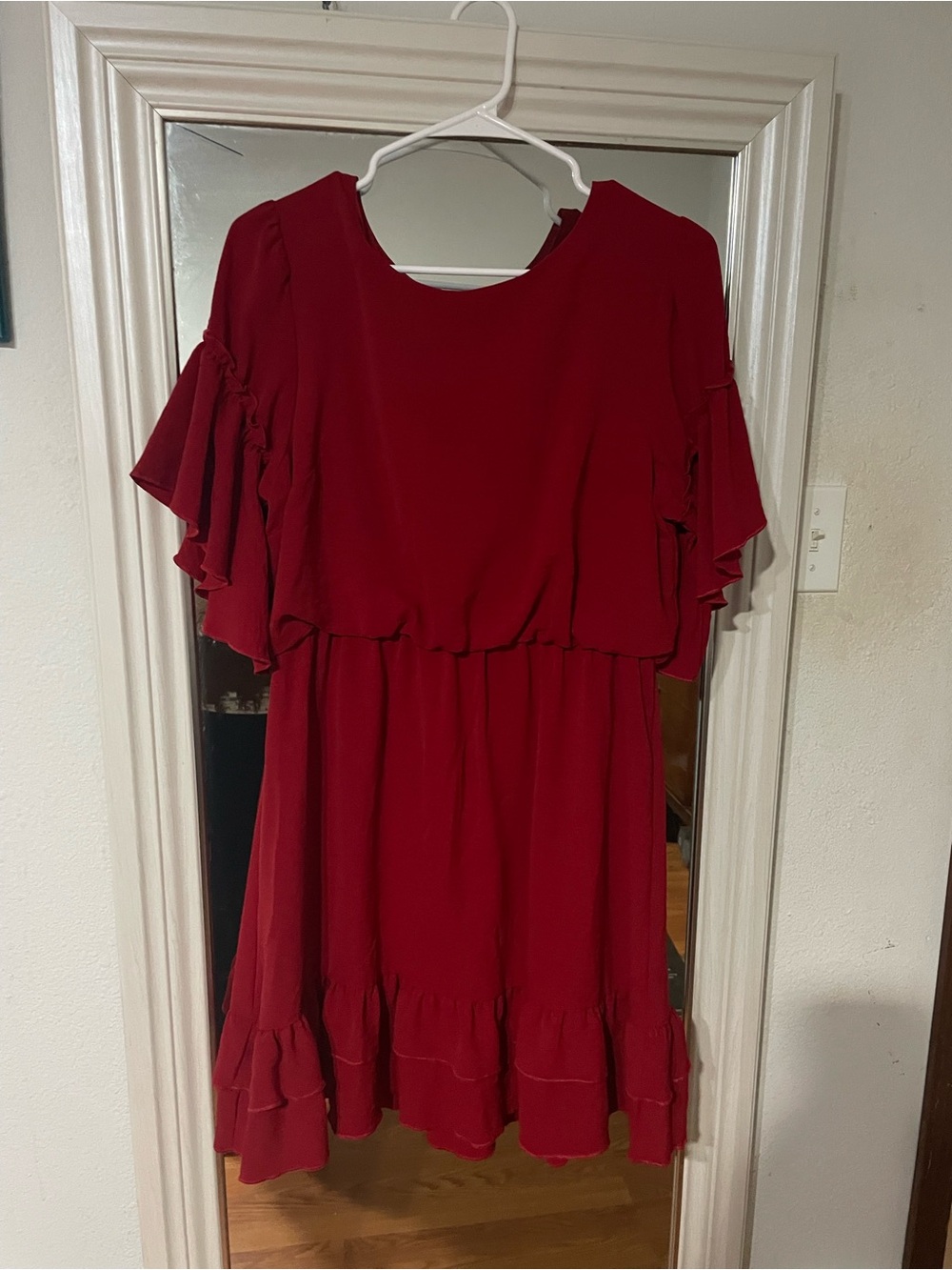 Maurices Red Ruffle-Sleeve Dress